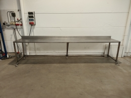 Mobiele rvs tafel - 375x70x102cm